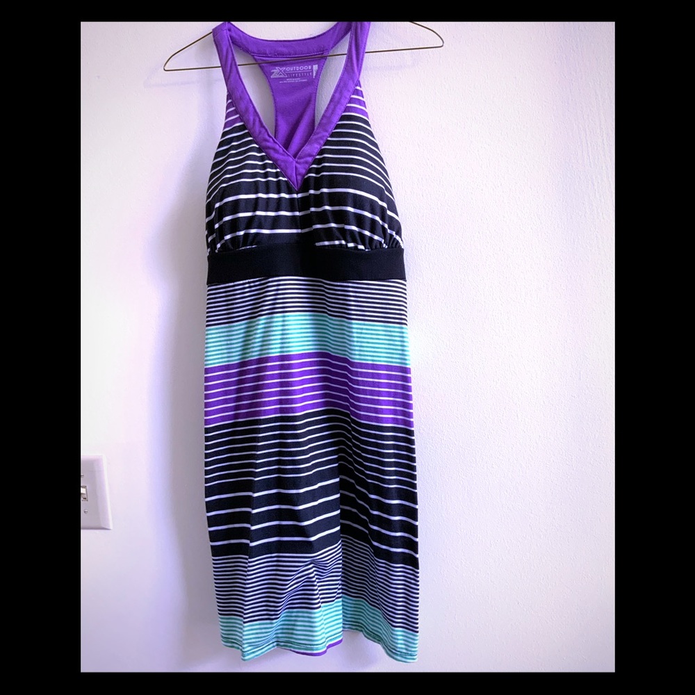 Multi colored striped sun dress